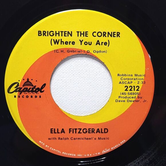 Ella Fitzgerald 45 It's Up To Me And You/Brighten The Corner on Capitol M- Jazz - Picture 2 of 2